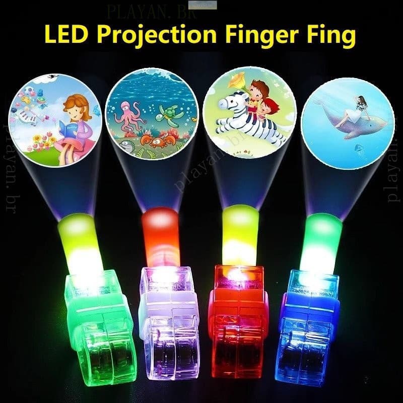 Projecção De Leds De Cartoon Led Light Finger Ring Toy Presentes De Natal