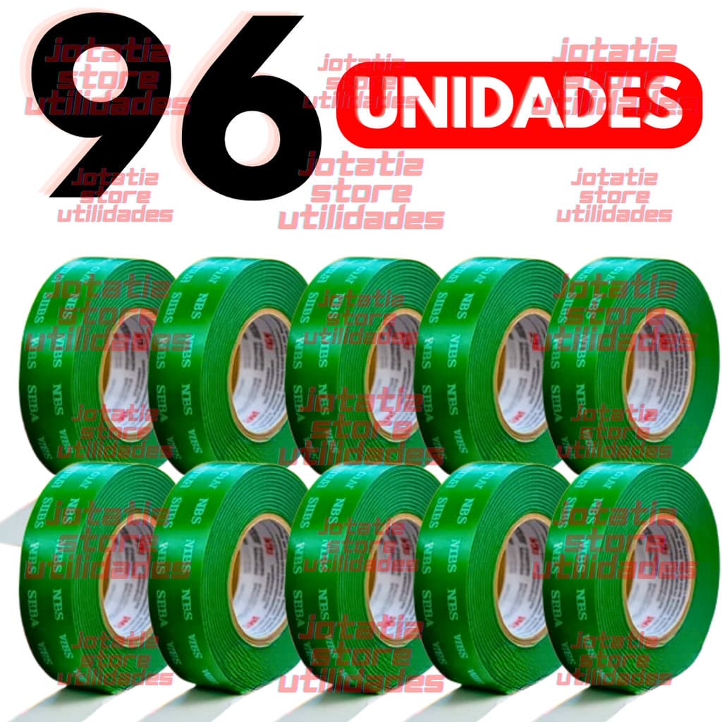 Adesivos Rolos 96/ 84/ 72 Fita Dupla Face Adesiva Para Parede Forte Transparente Fita Dupla Face 2M