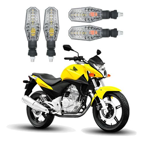 Kit 4 Setas Led Dianteiro/traseiro Honda Cb 300r 2012 2013 Preto