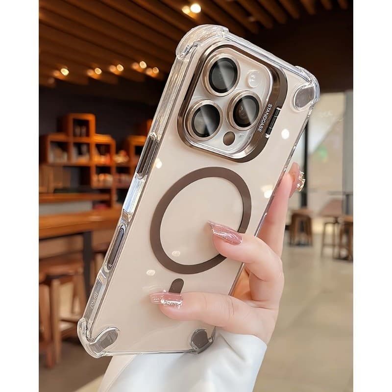 Alta Qualidade Proteção Contra Quedas De Quatro Cantos HD Transparência Capa De Telefone Magnética Para IPhone 17 16 15