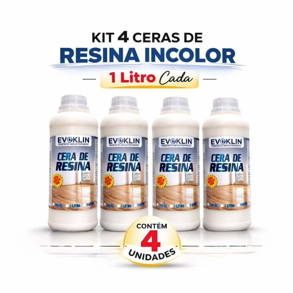 Cera Para Piso De Madeira Assoalho Ardósia Com Resina Incolor Brilho E Proteção - KIT COM 4 UND