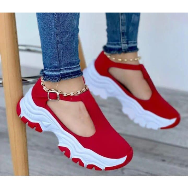 Sandália Plataforma Feminina Tênis Modelo Casual e Confortável