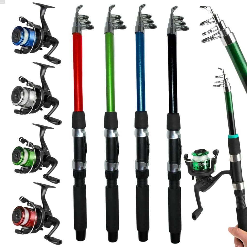 Kit Pesca 4 Vara E 4 Molinete Leve + Linha Pescaria Completo