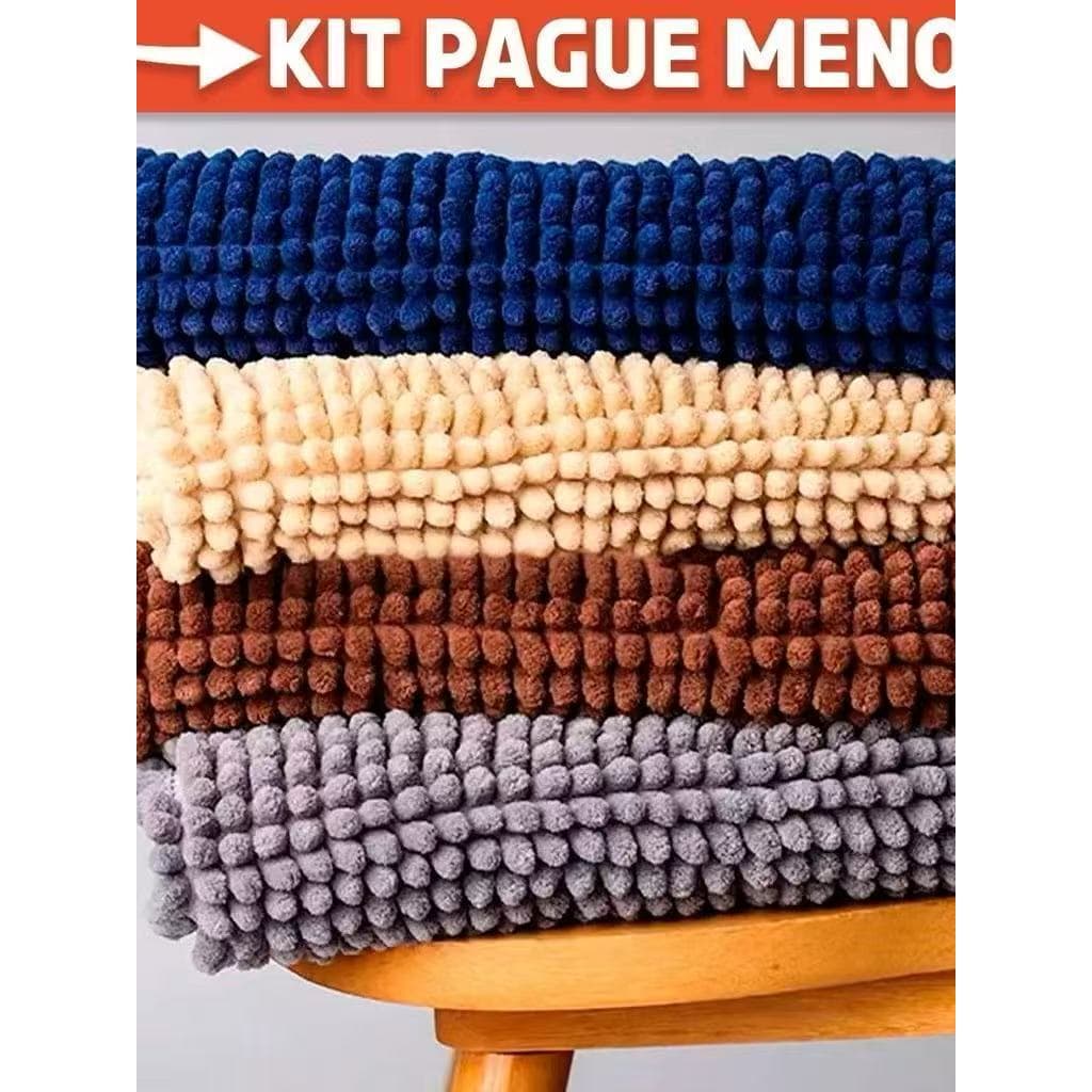 Kit Tapete Banheiro 40x60 Antiderrapante Bolinha Microfibra Macarrão Luxo Top Li Original