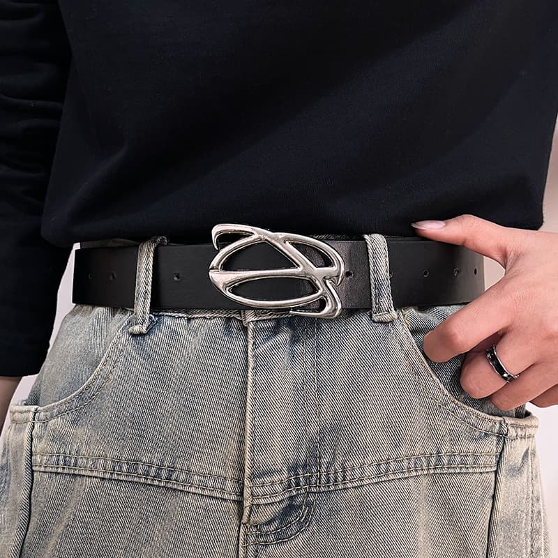 2026 novo estilo masculino Retro único cinto preto com Jeans cinto na moda jovens homens mulheres
