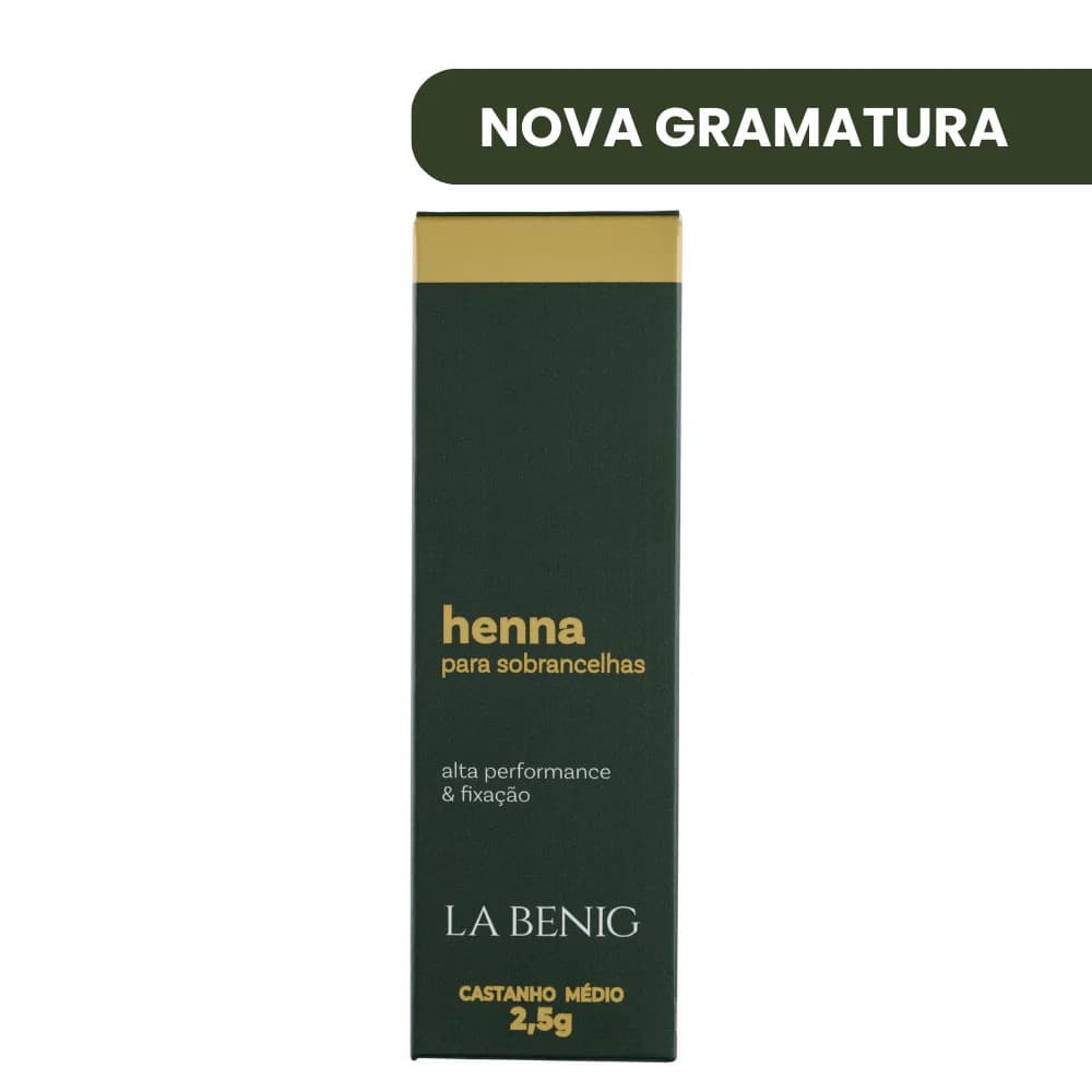 Kit La Benig Henna E Fixador Profissional Castanho Médio 2,5g