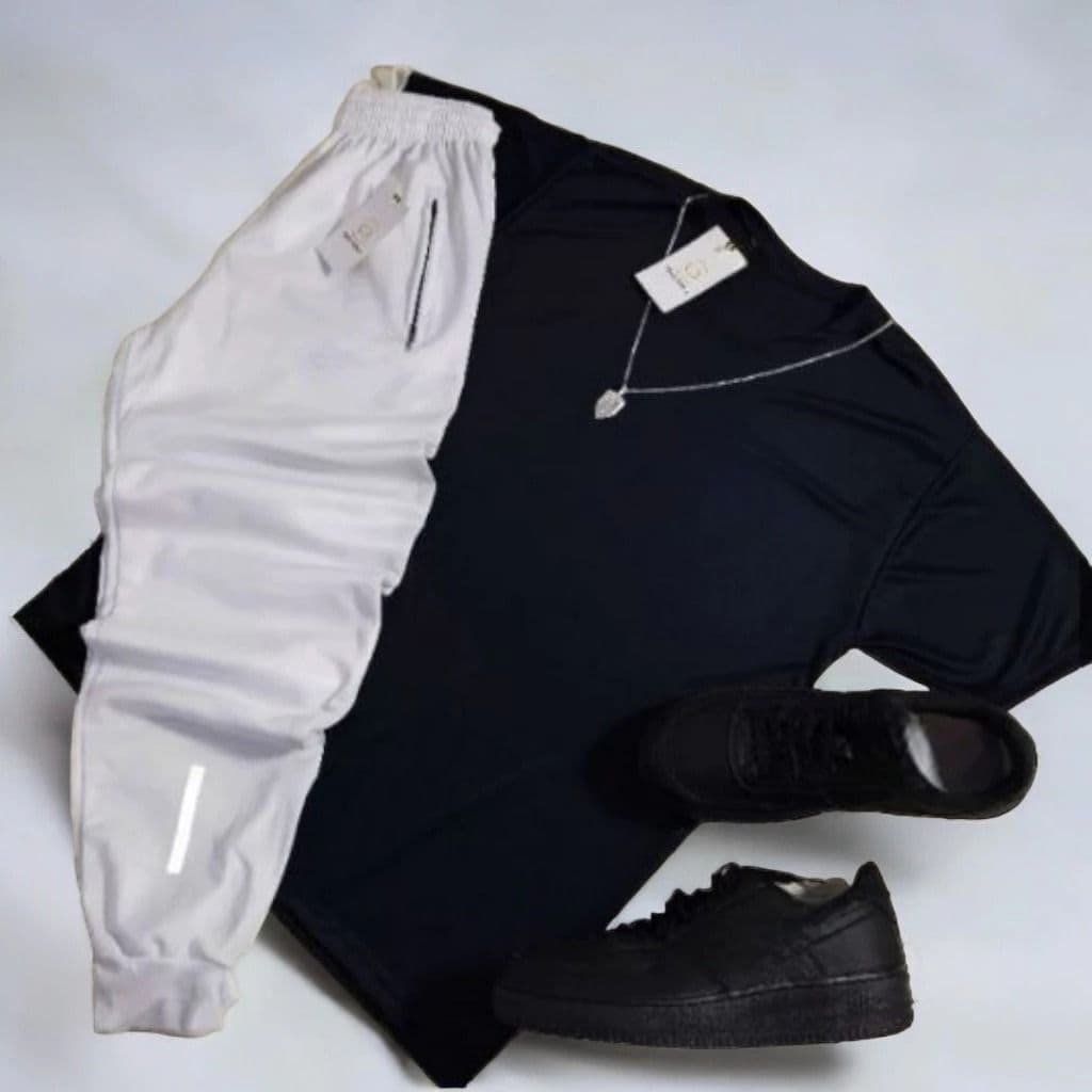 Kit Camiseta Dry Fit + Calça Jogger Refletiva Masculina Treino Academia