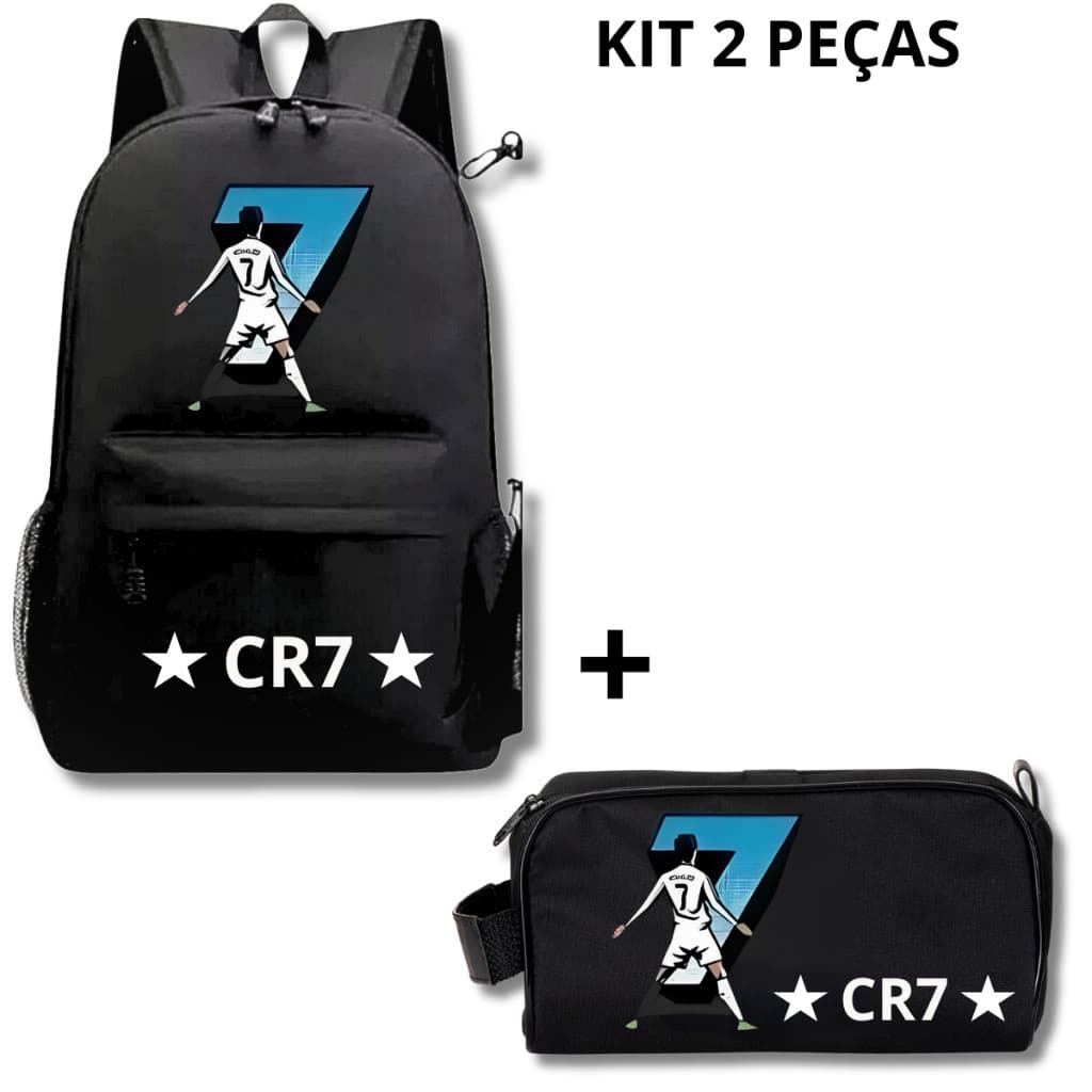 Kit Mochila Escolar + Estojo Onlyone - CR7 Cristiano Ronaldo