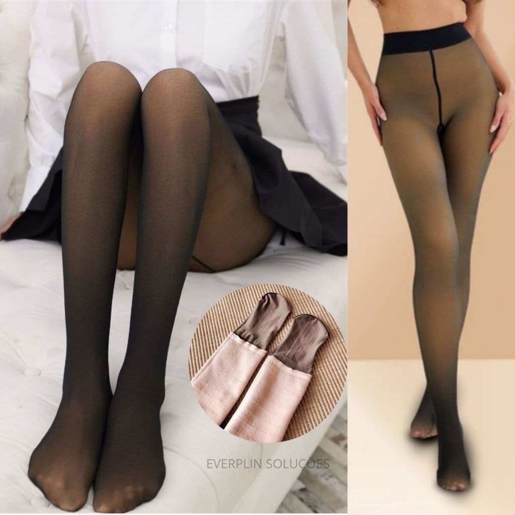 Leggings femininas plus size super elásticas, justas e forradas com lã.