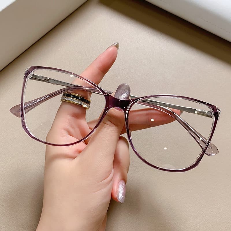 TR90 Óculos De Metal Para Computador Armação Elegante Moda Senhoras Anti-Azul Transparentes Viagem