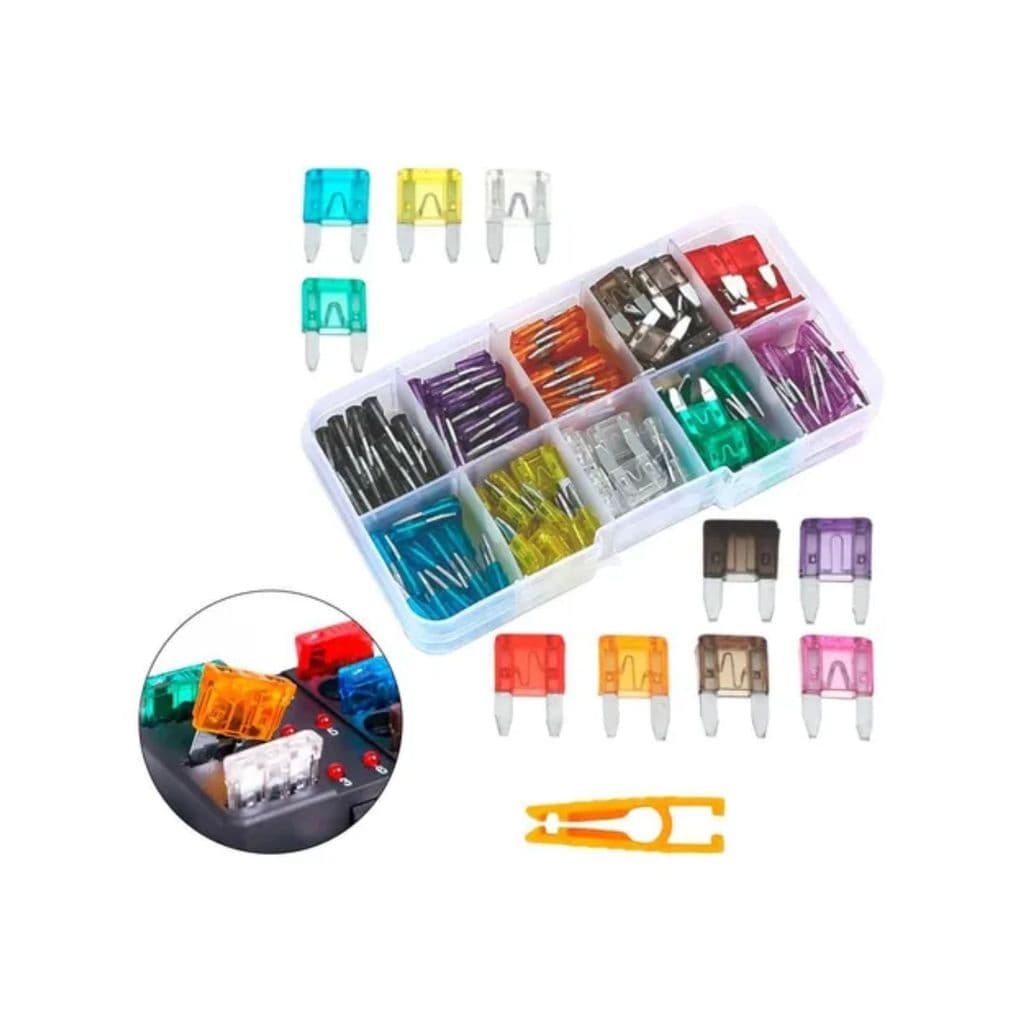 Kit com 120 Fusíveis Automotivos e estojo organizador