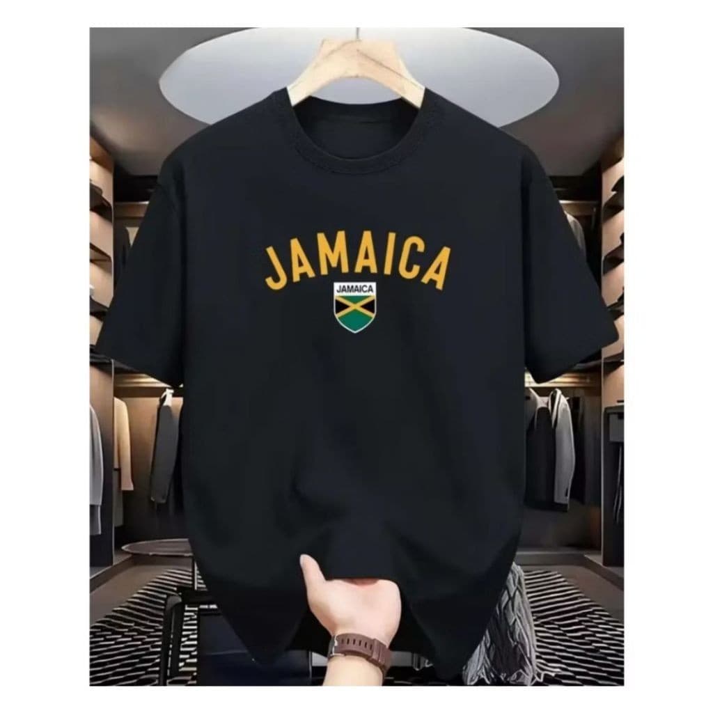 Camiseta Masculina Gola Redonda Jamaica Manga Curta 100% Algodão