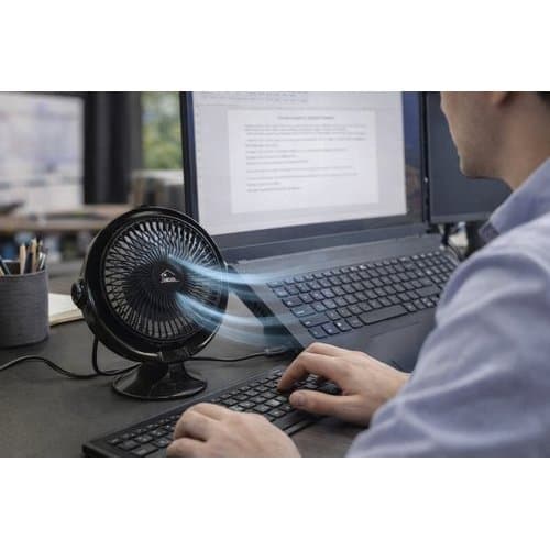Ventilador Mesa Portatil Usb Silencioso Compacto Recarregavel Bateria Ajustavel