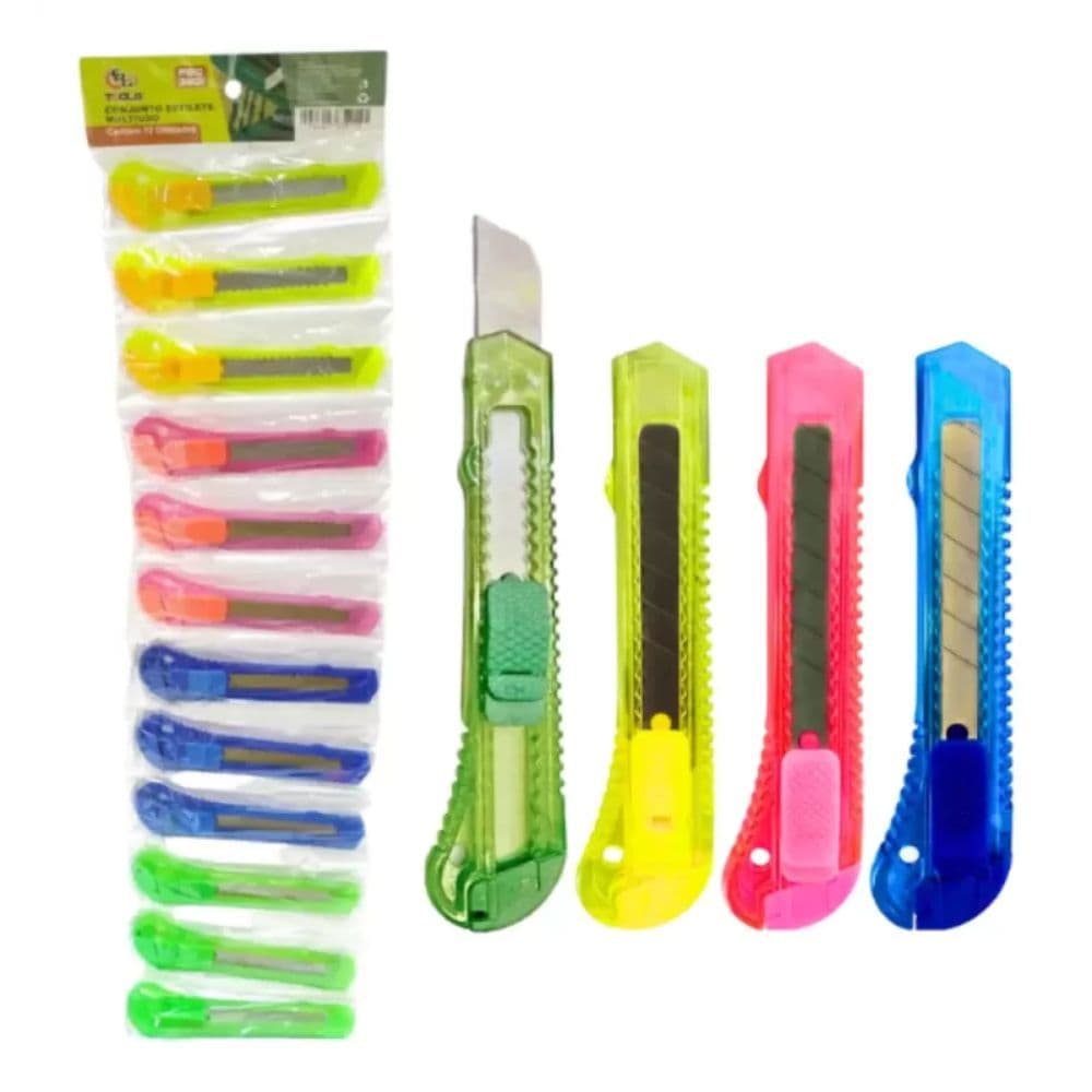 Estilete Multicolor com 12 unidades