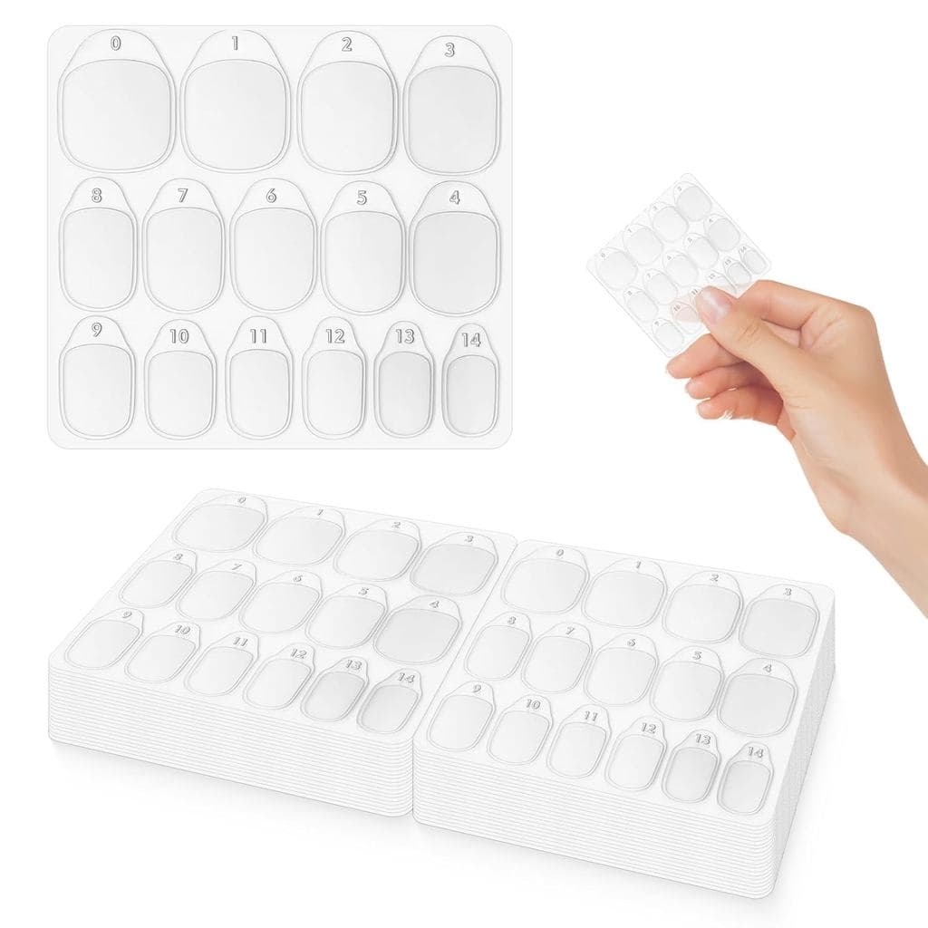 40 Folhas com 600 Adesivos para Unhas, 15 Tamanhos, Adesivos Ultrafinos e Impermeáveis para Unhas Postiças, Adesivos de
