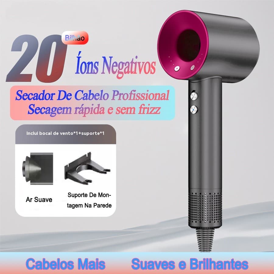 Secador de Cabelo de Alta Velocidade Secador de Cabelo Profissional 1600W Alta Velocida de 2