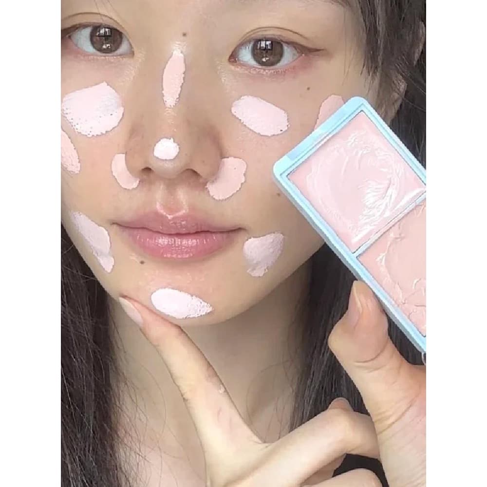 Portão para sempre!Creme iluminador de duas cores rosa alto brilho resgate depressão facial corretivo iluminador facial