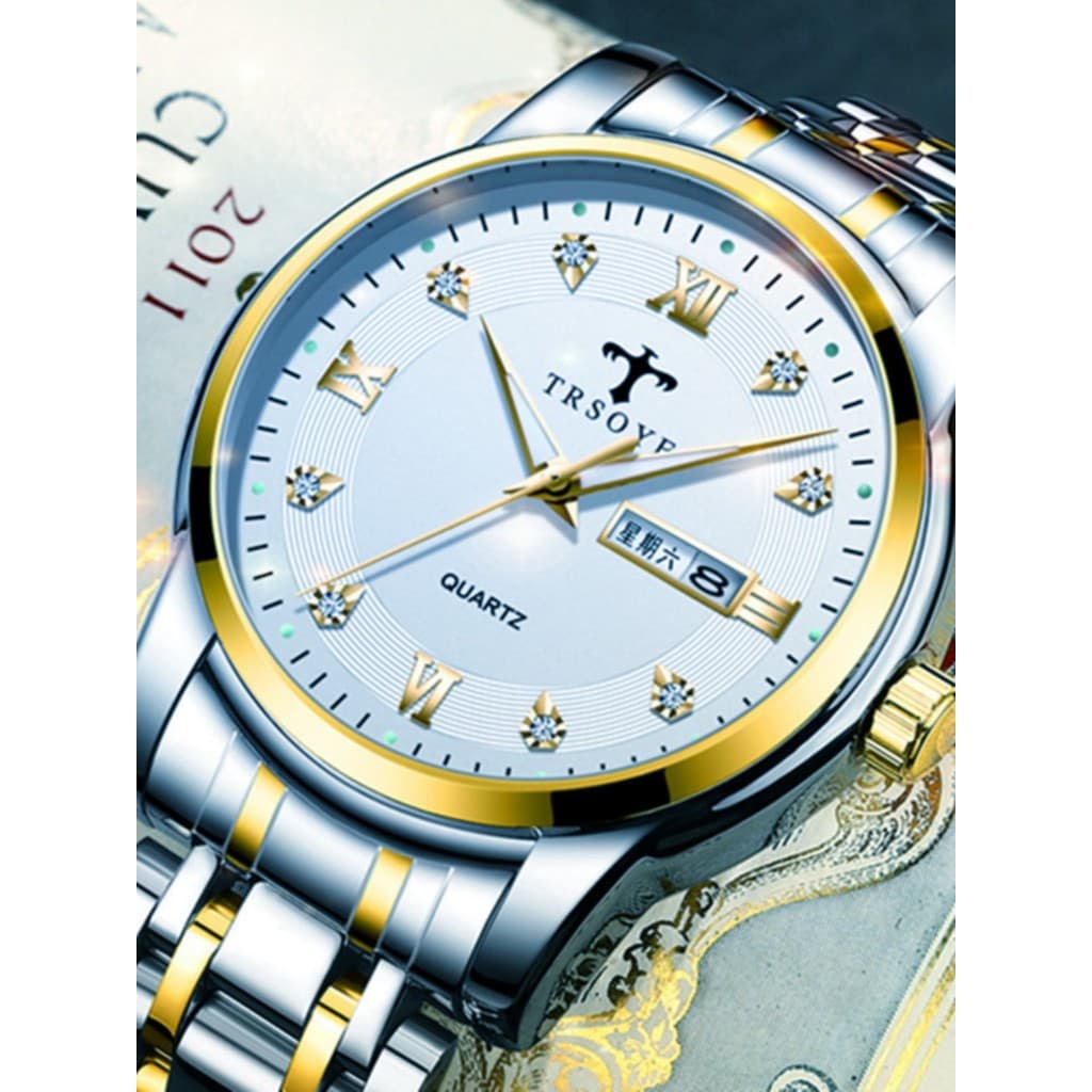 2025 novo estilo relógio masculino de negócios relógio masculino banda de aço à prova dwaterproof água High-End relógio