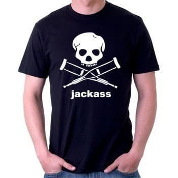 [Camiseta Vintage Masculina Algodão]HYP Camiseta Jackass unissex - Camisa Masculina Caveira