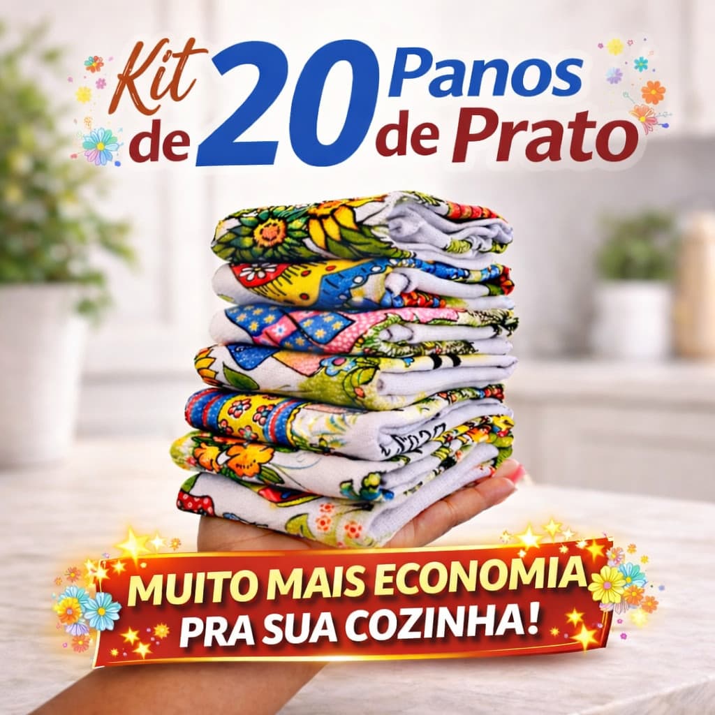 Kits de Panos de Prato 100% Algodão 45x75 Estampado Colorido Super Absorvente Resistente Cozinha