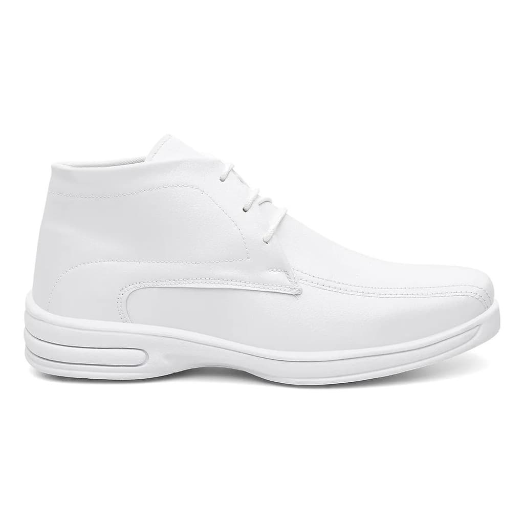 Sapato Social Branco Mocassim Masculino Trabalho Enfermagem