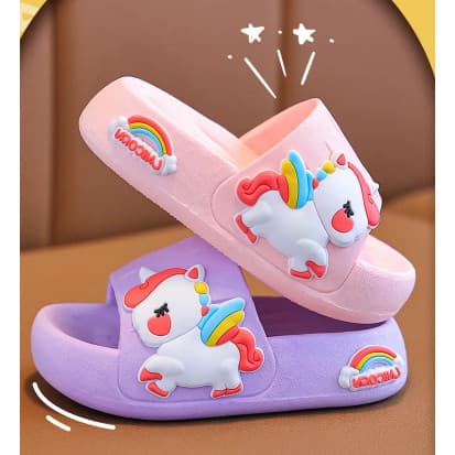 Chinelo Slide Infantil Unicórnio Leve e Confortável