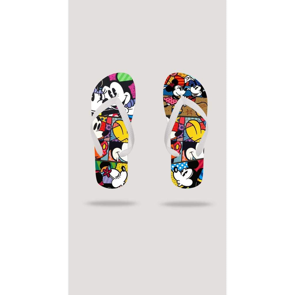 Chinelo Feminino Masculino Sandália Estampada Moda Desenho Filme Mickey Minnie Confortável