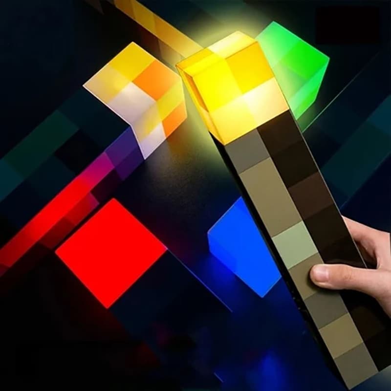 Lâmpada Tipo Tocha LED RGB 4 Cores USB, Modos de Iluminação Decorativa para Ambientes
