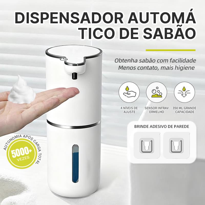 Dispensador Automático de Sabão Sensor Infravermelho Para Sabonete Líquido Detergente Espuma,Sem Toque Espuma