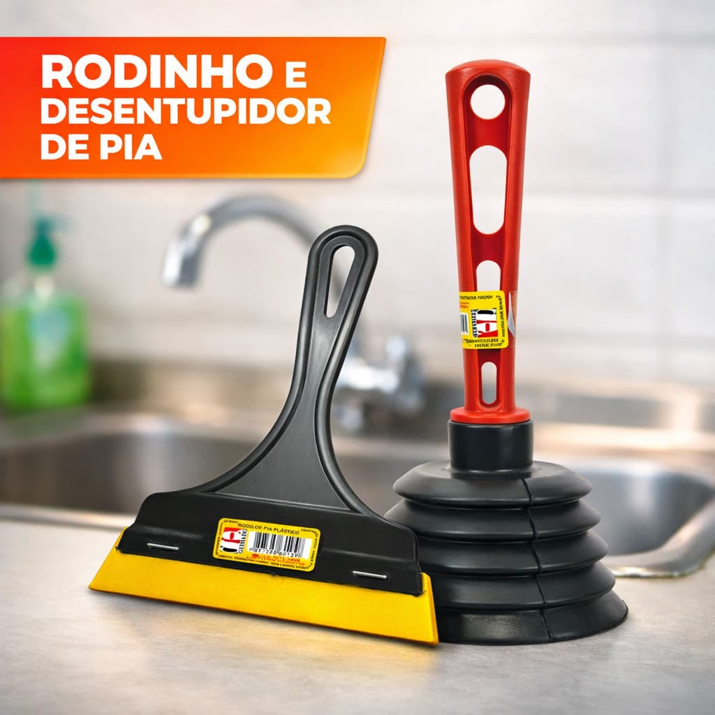 Kit Desentupidor E Rodinho Pia Eficiente Guirado Alta Sucção