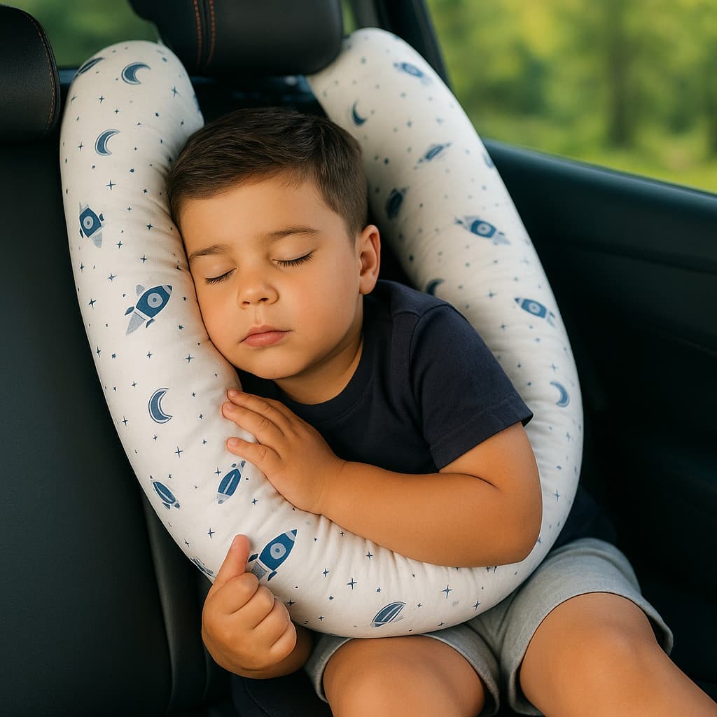 Travesseiro Almofada Rolo Infantil para Viagem 1,30m Com Zíper