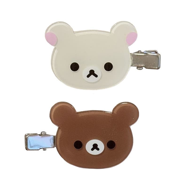 Rilakkuma Korilakkuma Grampos De Cabelo Anime Cabeça De Urso Alfinetes E Fofos Acessórios Kawaii Para Mulheres Meninas