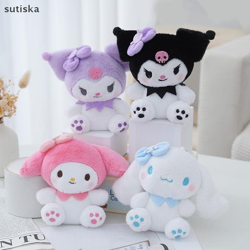 sutiska 14CM Sanrio Kawali Kuromi Olá Kitty Minha Melodia Cinnamoroll Travesseiro Brinquedos De Pelúcia Plushie Chaveiro