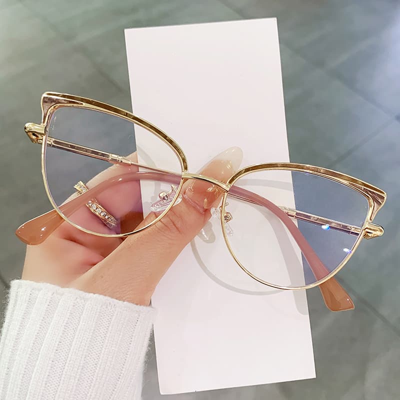 VisãoPerfeita Óculos Olho De Gato óculos de descanso sem grau para perto feminino oculos luz azul TR90