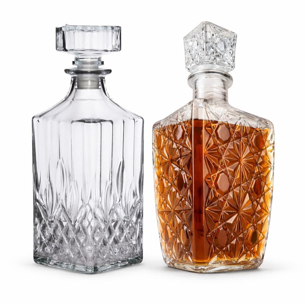 Garrafa de Whisky 1 Litro Licoreira de Vidro Licor Retro ini Bar Em Casa Decoração Uisque