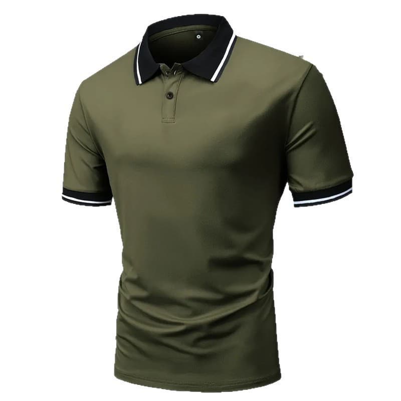 Camisa polo masculina de manga curta com estampa 3D de negócios Casual Slim fit respirável botão camisa POLO 2T1J