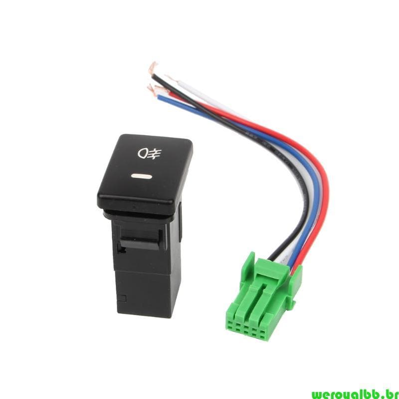 weroyalbb Interruptor Pressão Frontal Para Farol Neblina , Botão 4 Fios