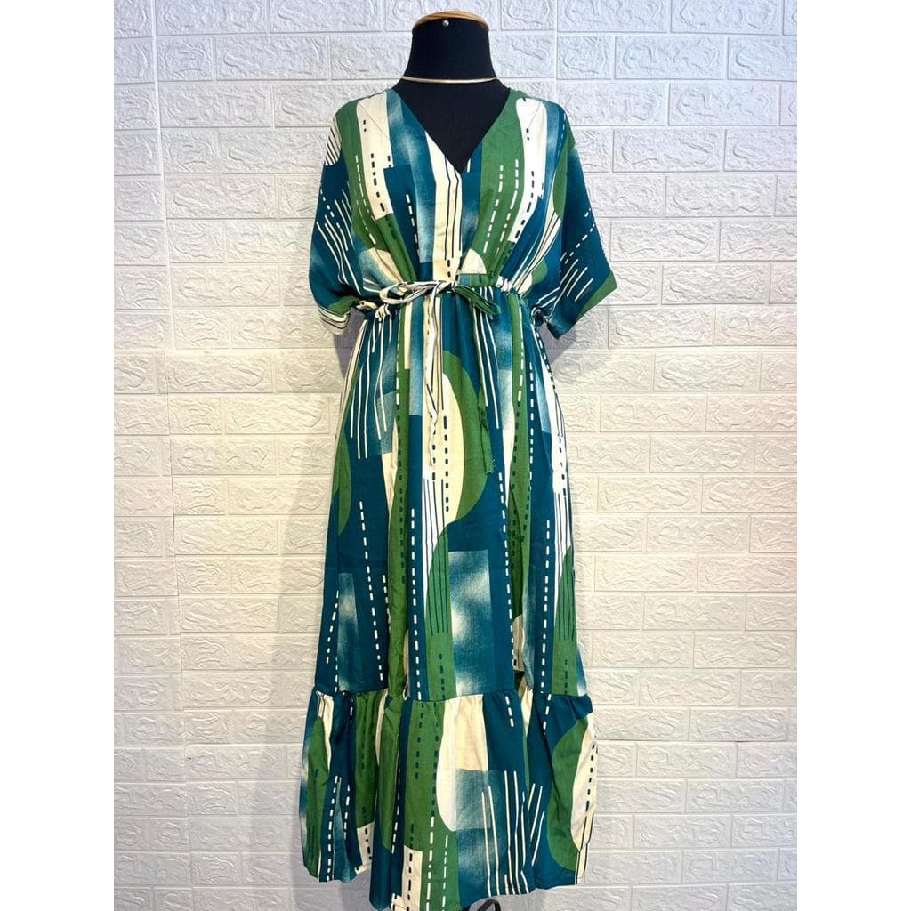 Vestido Midi Amarração Viscolinho Estampa 314
