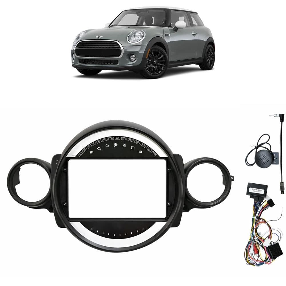 Moldura 9" 2Din Mini Cooper 1.6 2007 a 2016 Com Canbus Preto