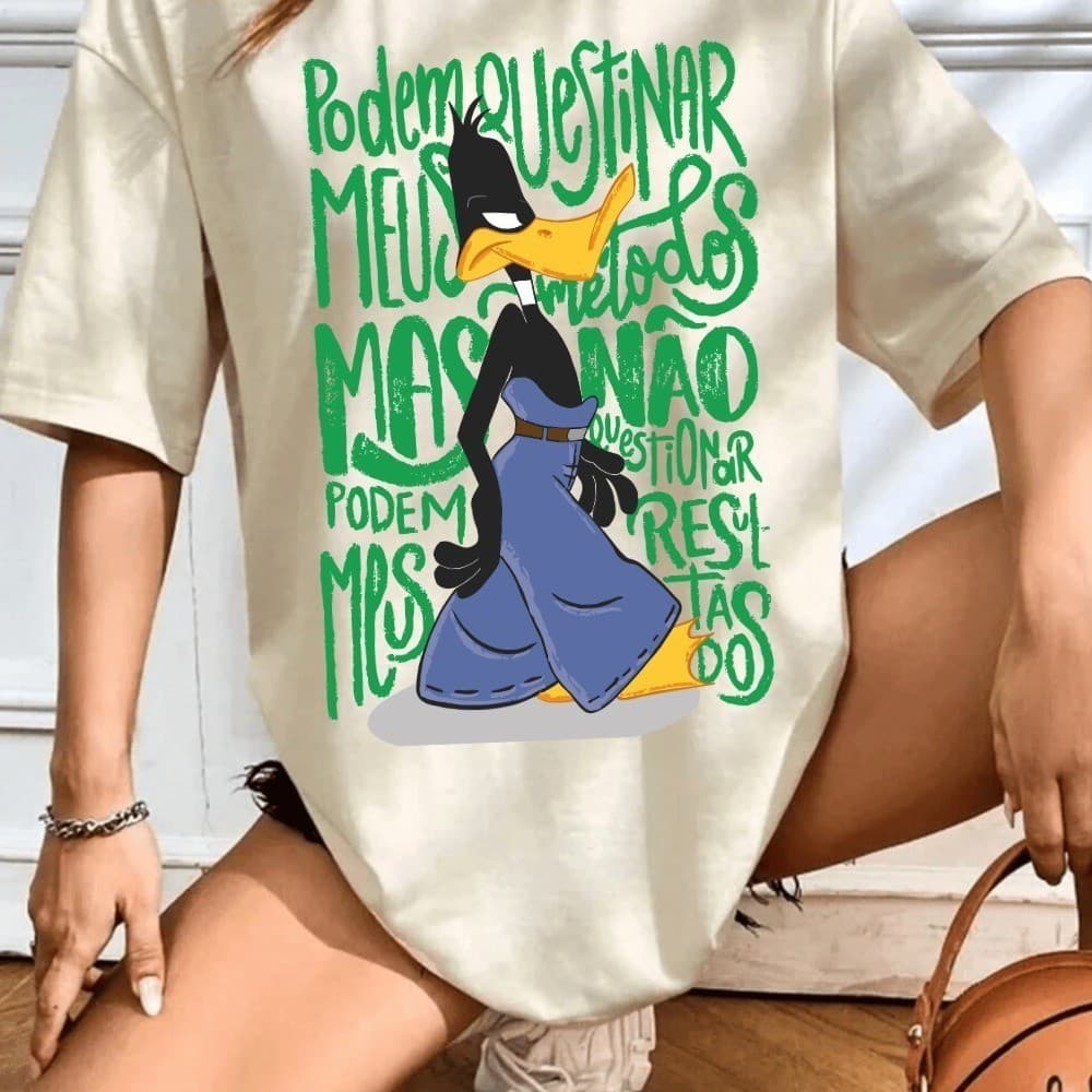 Camisa Camiseta Feminina Patolino Algodão Premium Modelo Tumbler Verao