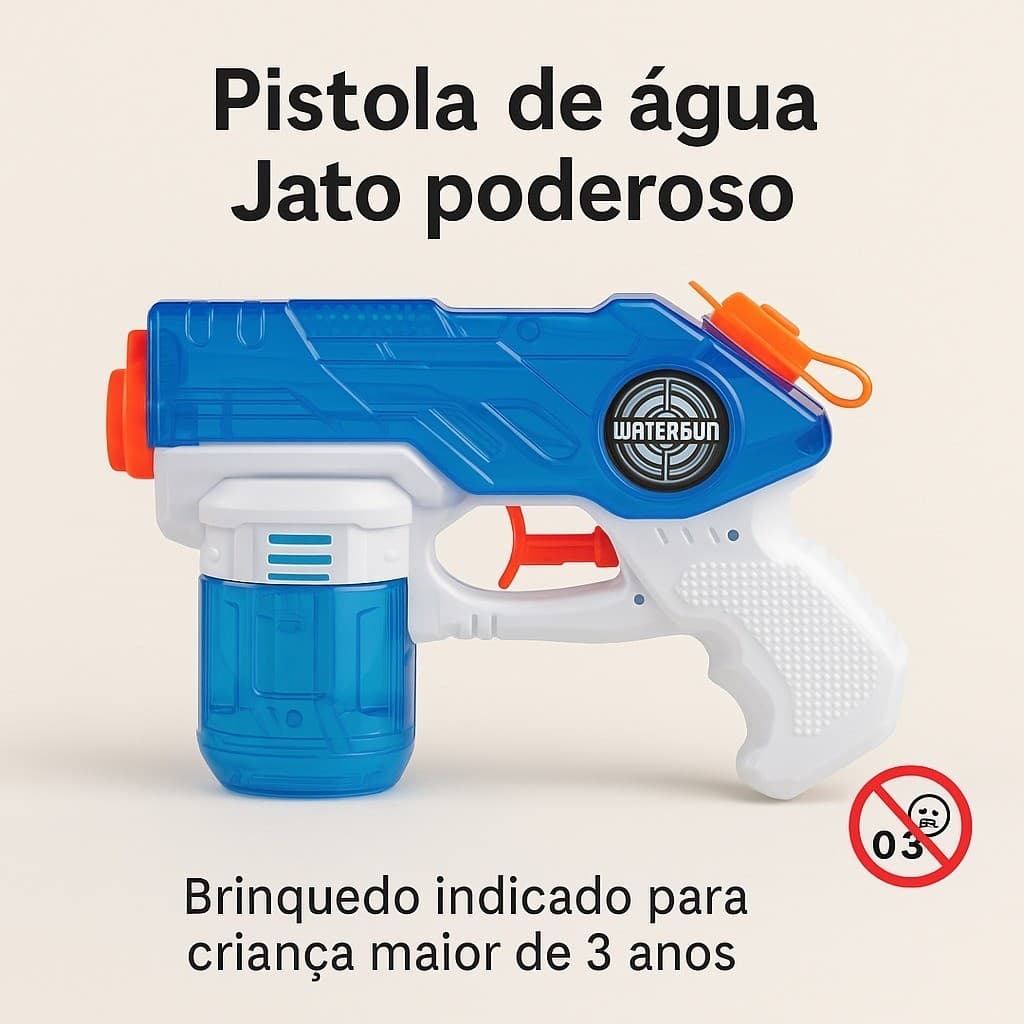 Pistola de Água Infantil com Jato Potente – Arminha de Brinquedo para Diversão no Verão