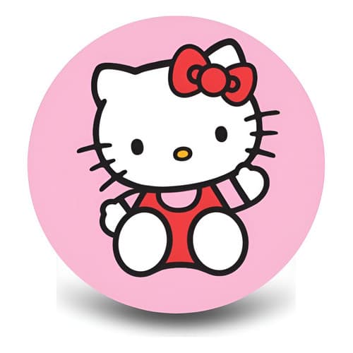 Adesivo Hello Kitty Redondo 4cm Lembrancinha Festa Infantil Menina Personalizado Kit