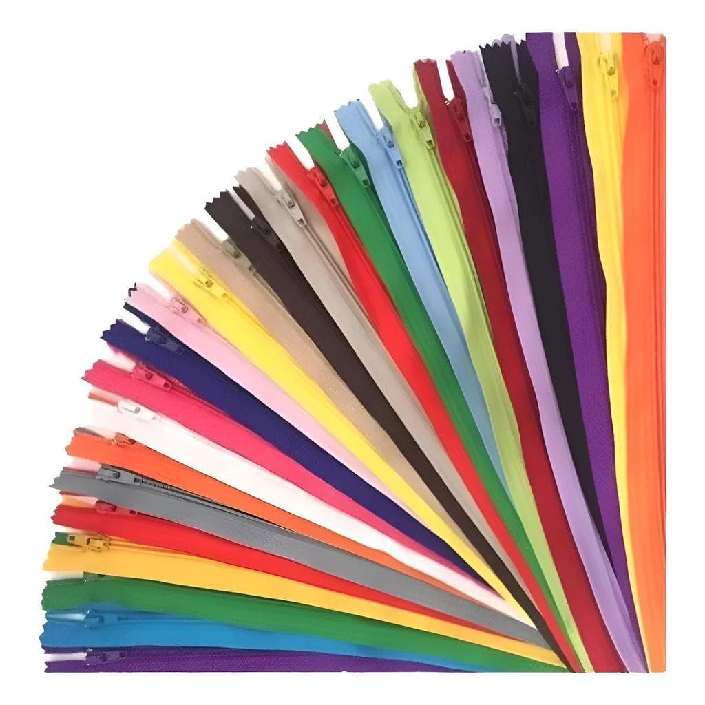 Kit 20 Zíperes de Nylon Nº 3 – 30cm (Cores Sortidas)