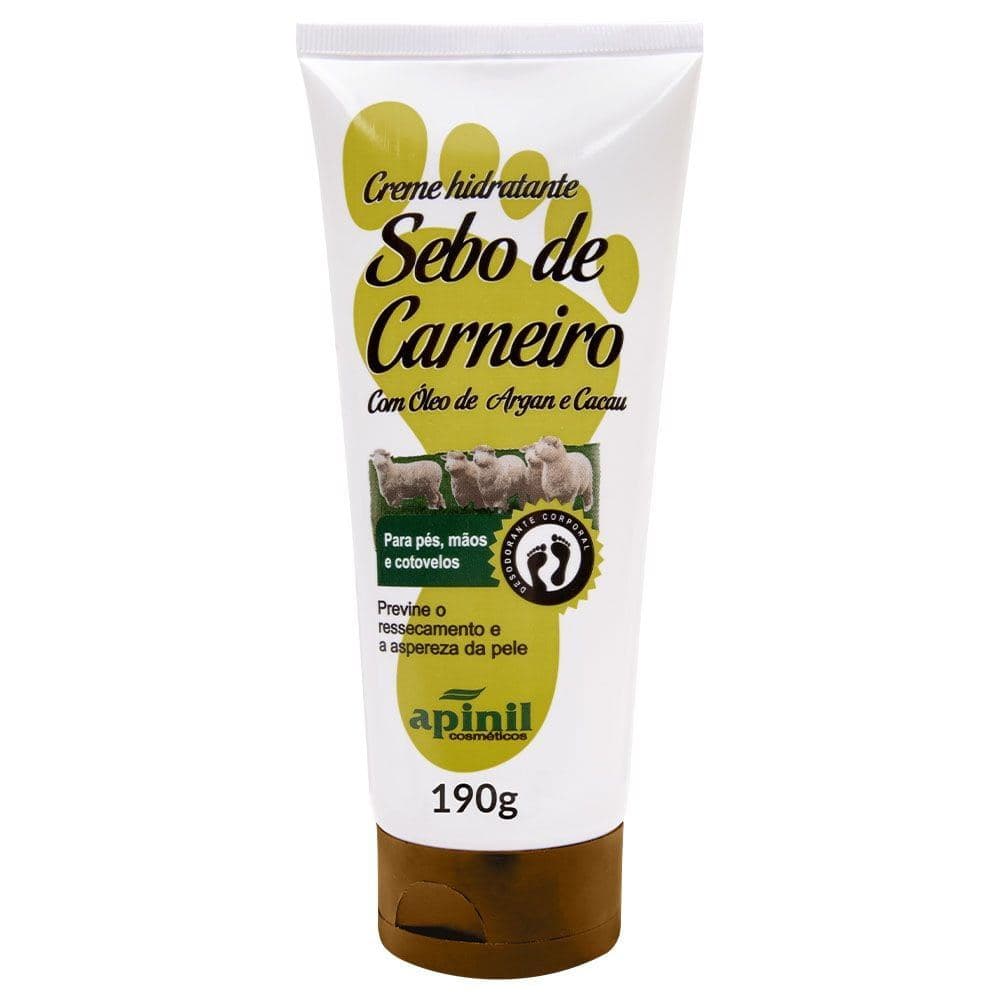 Sebo De Carneiro Creme Com Argan E Cacau 190G Apinil