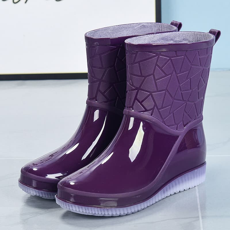 Botas de Chuva de Geléia Antiderrapantes para Mulheres, Material Plástico Resistente ao Desgaste para Uso ao Ar Livre na