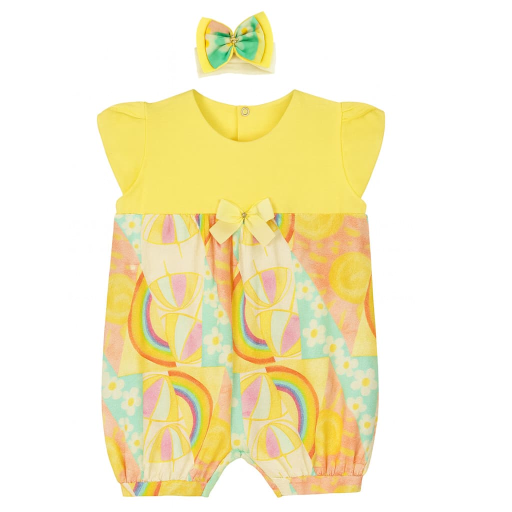 Macacão Regata Menina Amarelo