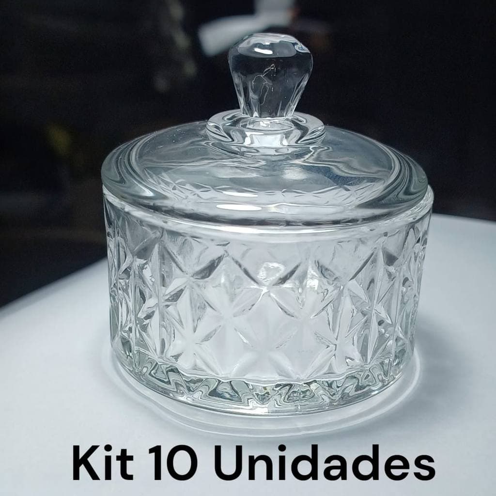 Kit 10 Mini Bombonieres Potiche de Vidro Vela Aromatica Lembrancinha 88ml