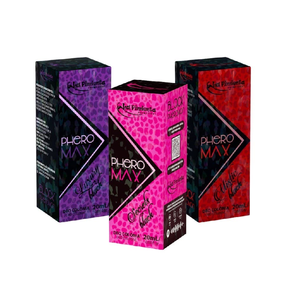 Perfume Para Atração de Homens para Uso Feminino Phero-Max Secrets Black 20ml