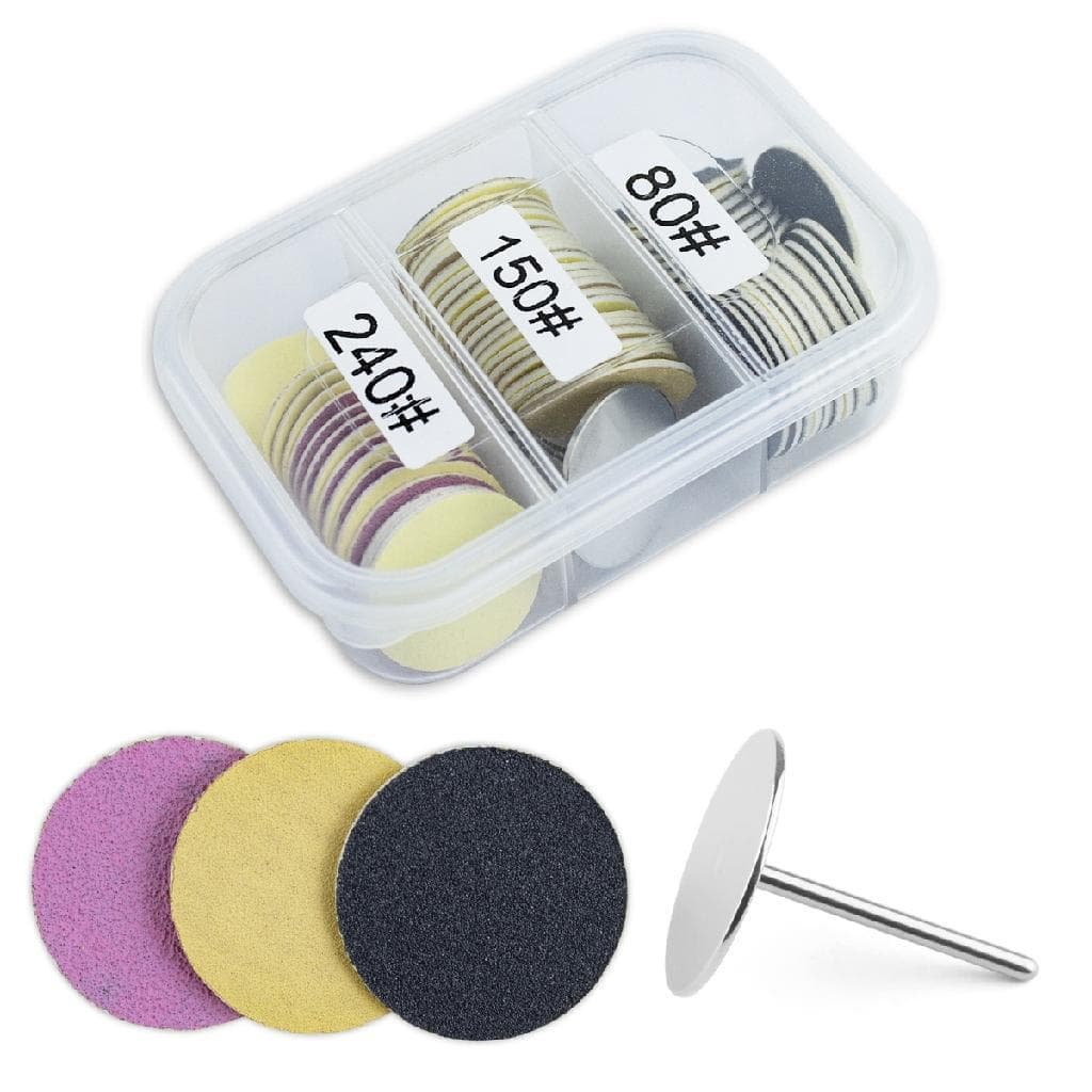 Kit 1 Broca Disco + 60 Lixa Refil Gramatura 80# 150# 240# Manicure Nail Art Nail Designer Unhas