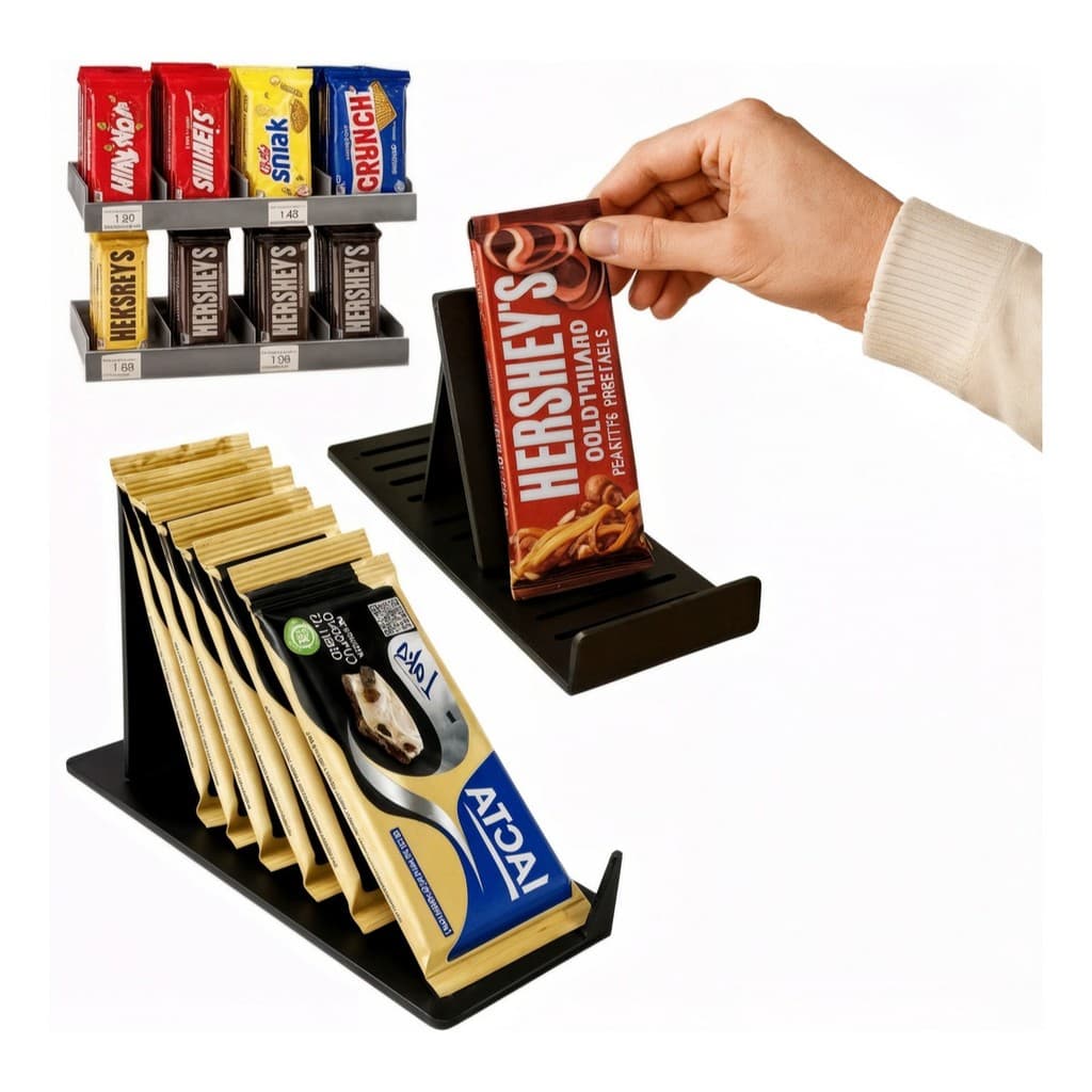 Kit 3 Expositor Suporte Barra Chocolate Doce Display Balcão